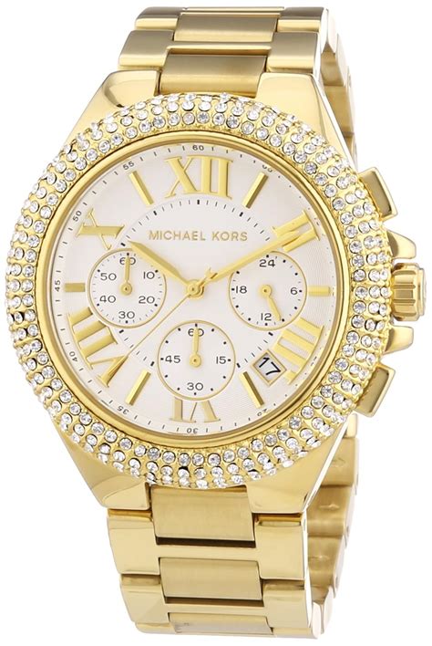 michael kors gold chronograph watch ebay|Michael Kors iced out watch.